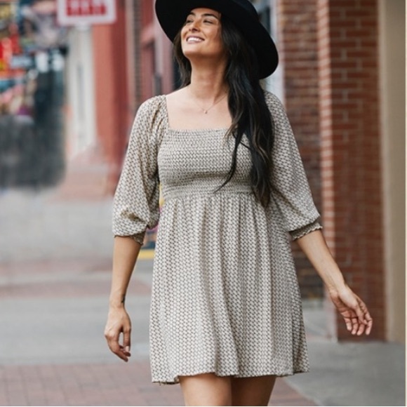 Smocked Mini Dress - Picture 1 of 6